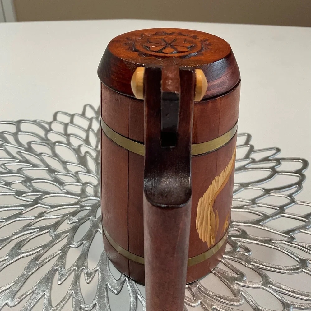 🪴Decorative Wooden Mug, 6.5” x 3.5”